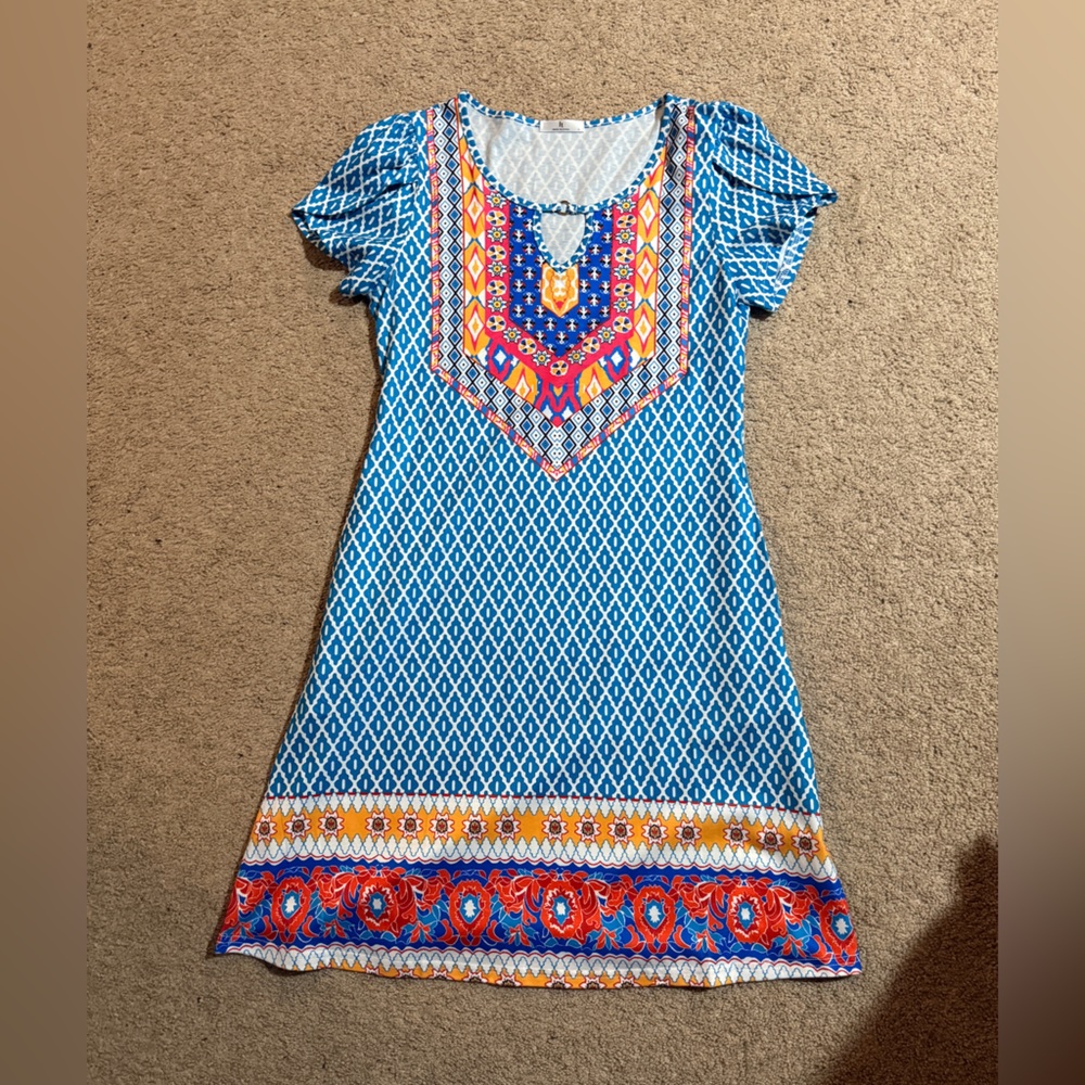 Colorful Geometric Pattern Dress
